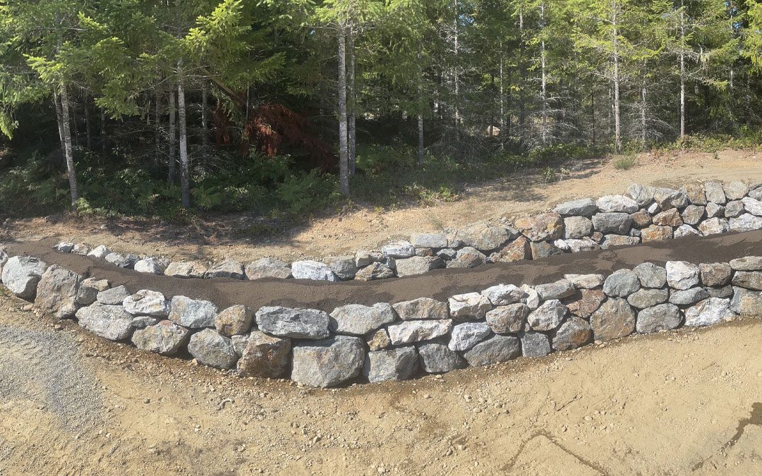 A Two-Tier Rock Wall with Garden