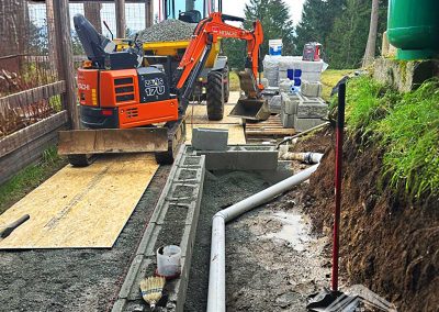 Precision Excavation and Allan Block Retaining Wall Construction on Salt Spring Island